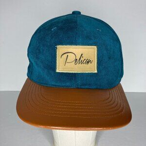 Pelican Hat Men's Adjustable Baseball Cap Teal Corduroy Brown Brim